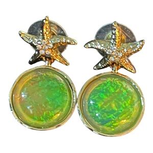 Starfish Green Opal Earrings-Stunning!!
